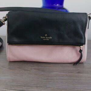 Kate Spade Marsala Pebbled Leather Cobble Hill Crossbody Pink Black Cream